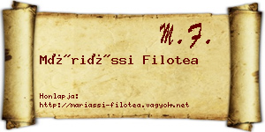 Máriássi Filotea névjegykártya